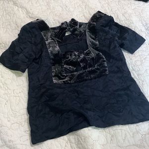 EUC See by Chloe Silk Blouse With Velvet Bows - Size 6 / 42